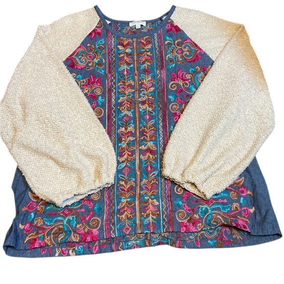 Umgee Tops - Umgee Multicolor Embroidered Top